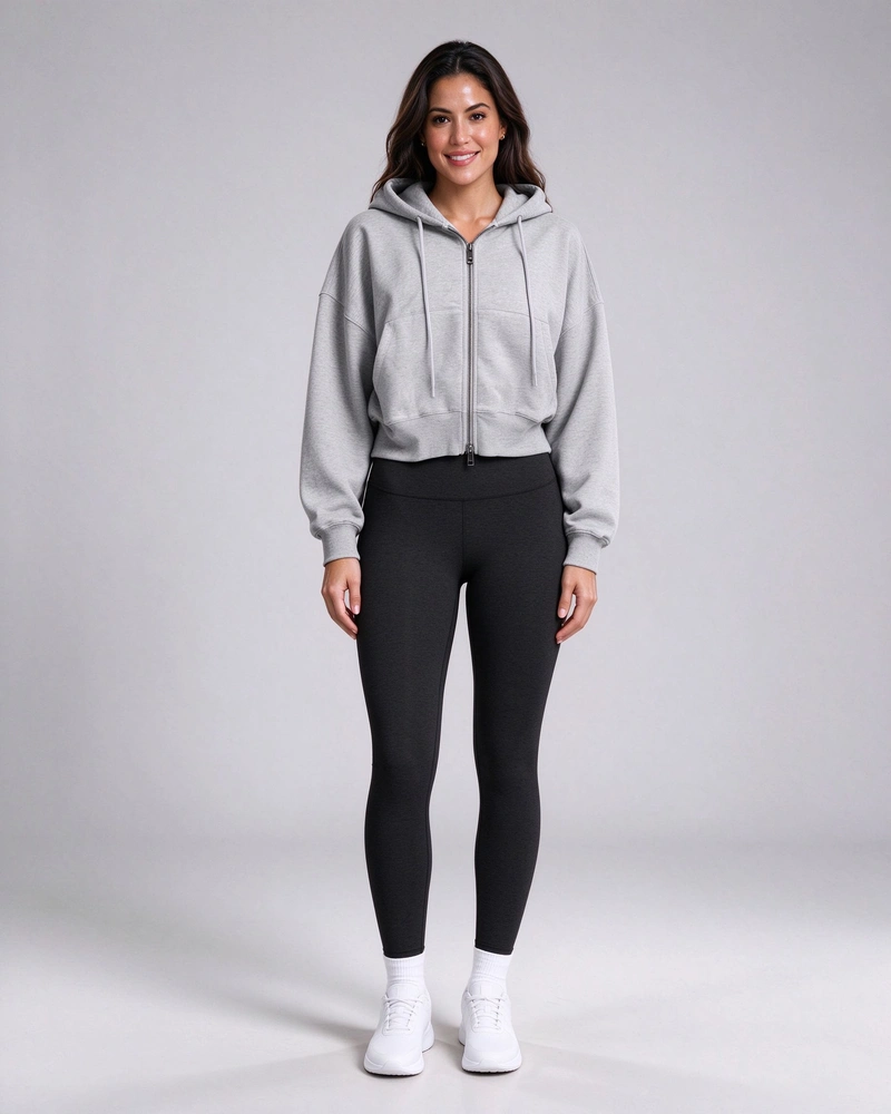 Women's Hooded Active Top, front view