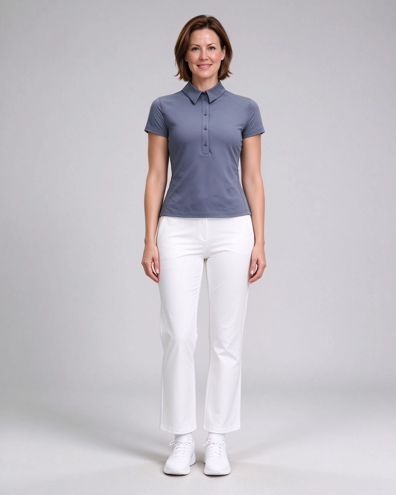 Women's Short Sleeve Polo Shirt, front view